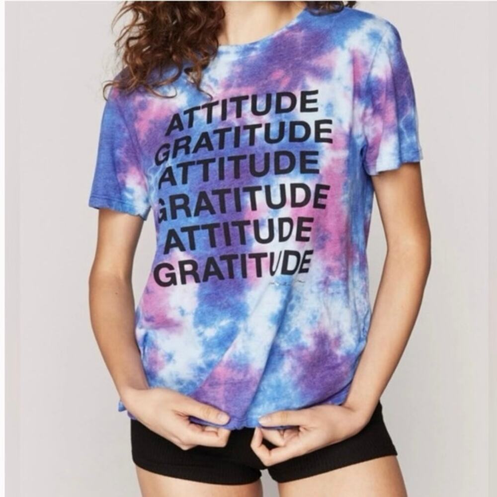 Spiritual Gangster Gratitude Attitude Tie Dye Tee Shirt NWT Size M